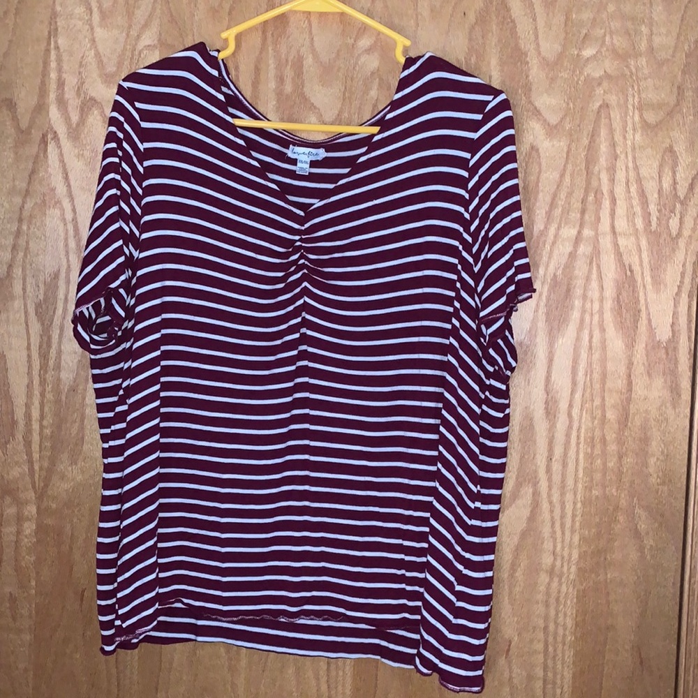 Red and white stripped t-shirt